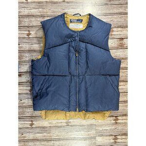 Polo Ralph Lauren down Fill Puffer Vest Full Zip SZ m color navy Vintage 80's